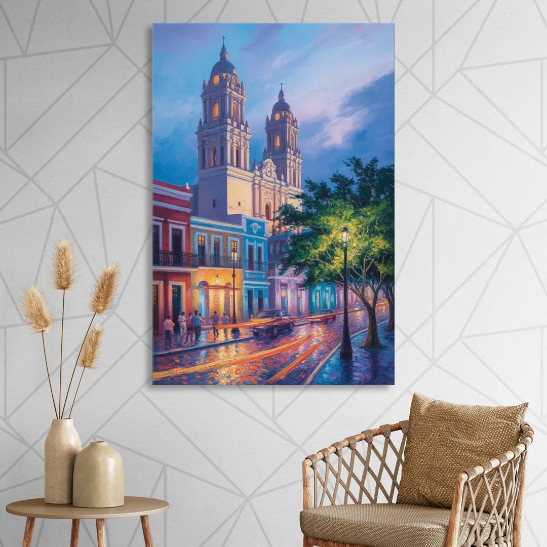 Cathedral of Campeche Sitting Room - Canvas Wall Art