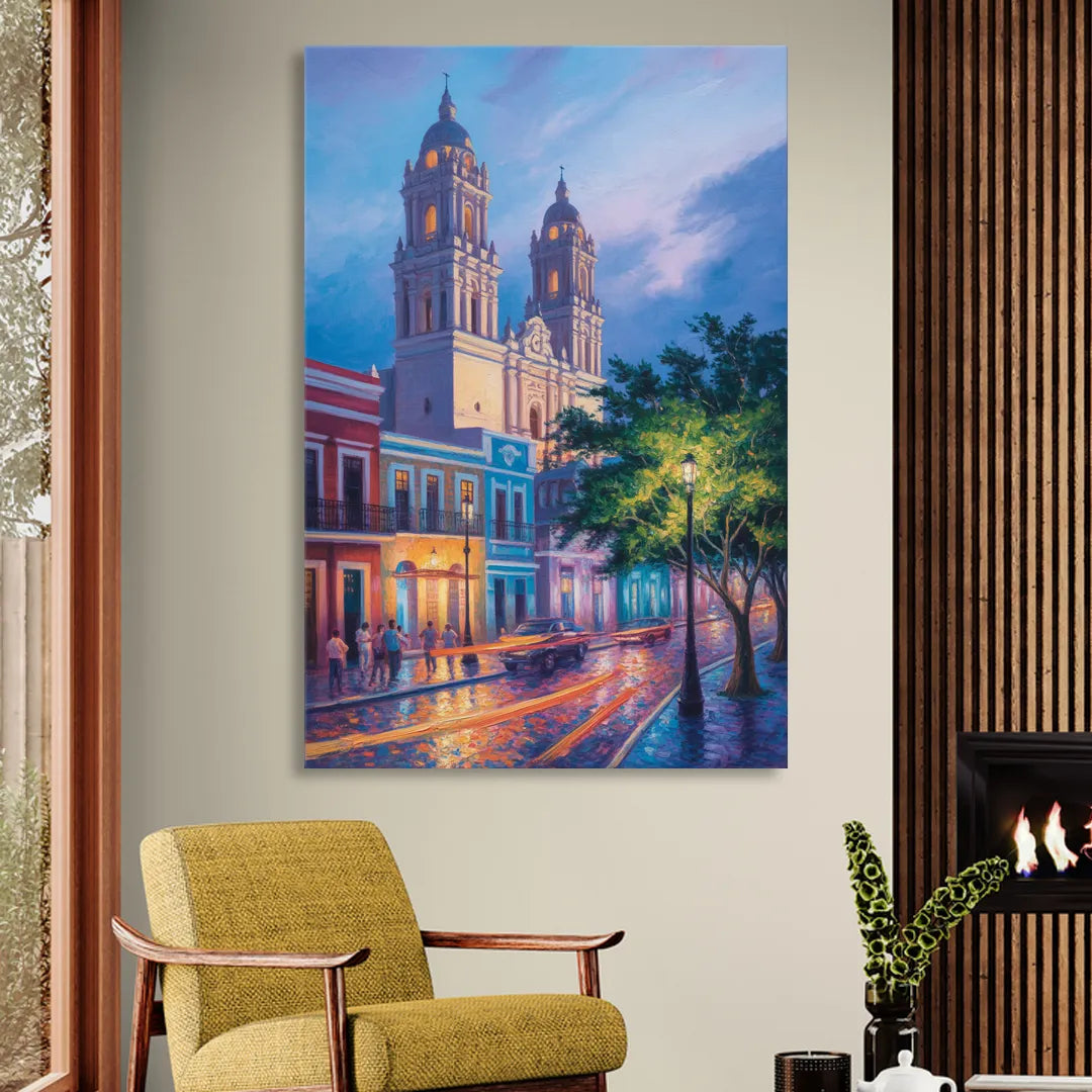 Cathedral of Campeche Living Room - Canvas Wall Art