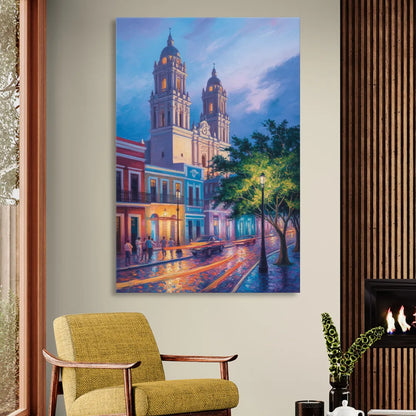 Cathedral of Campeche Living Room - Canvas Wall Art