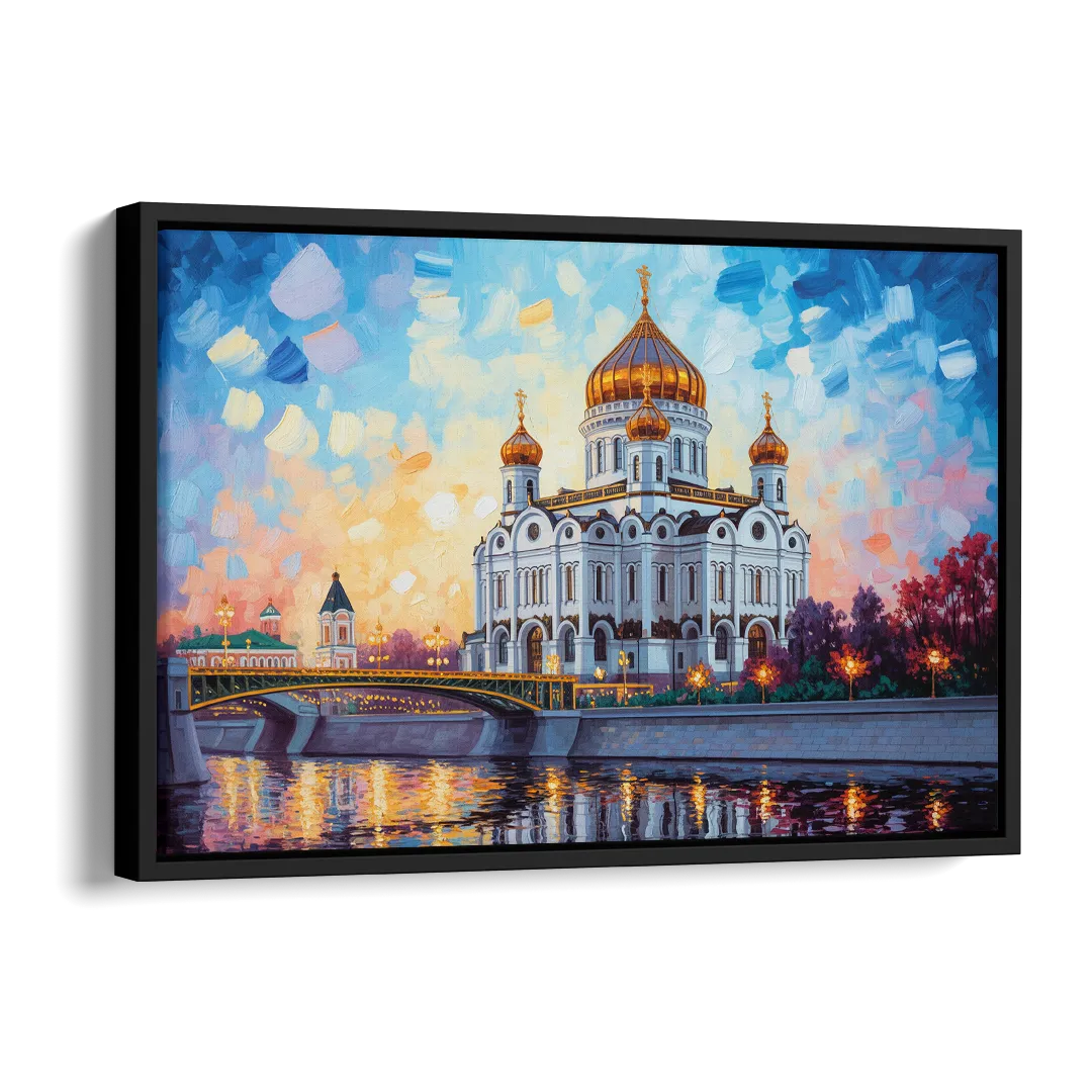 Cathedral of Christ Light Side - Black Canvas Wall Art