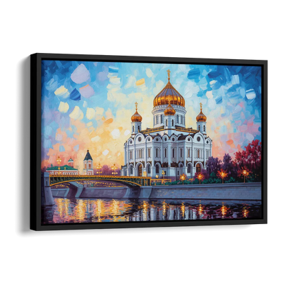 Cathedral of Christ Light Side - Black Canvas Wall Art