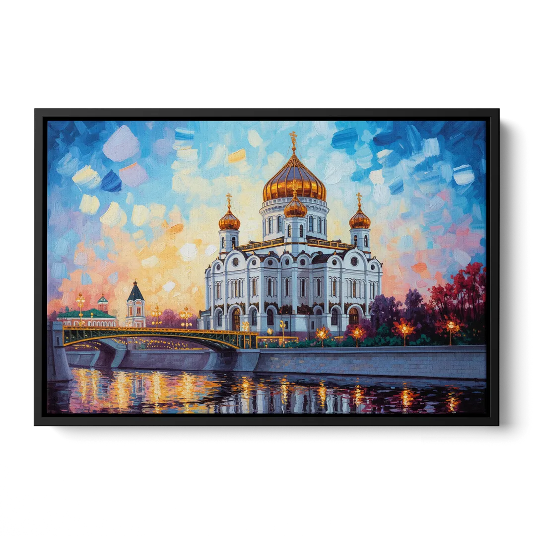 Cathedral of Christ Light Front - Black Canvas Wall Art