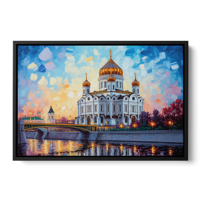 Cathedral of Christ Light Front - Black Canvas Wall Art