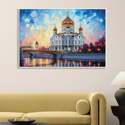 Cathedral of Christ Light Living Room - White Canvas Wall Art