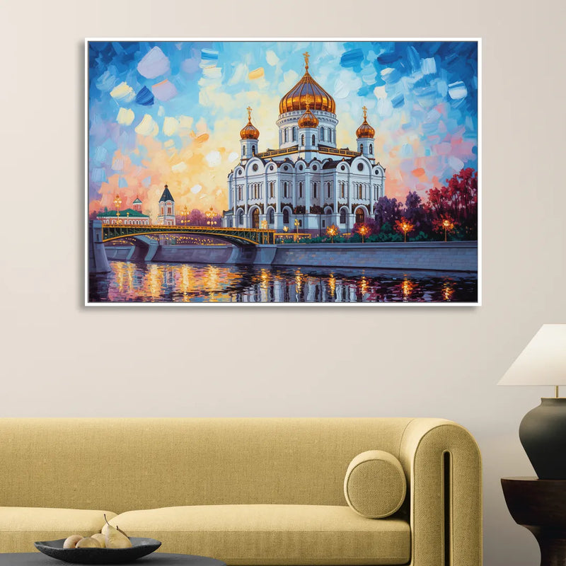 Cathedral of Christ Light Living Room - White Canvas Wall Art