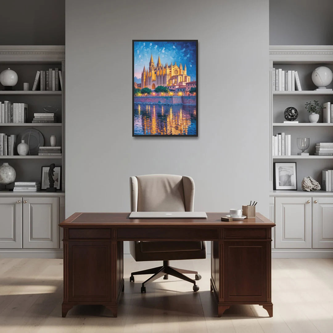 Cathedral of Santa Maria - Black Framed Canvas Wall Art - Office - 24x36