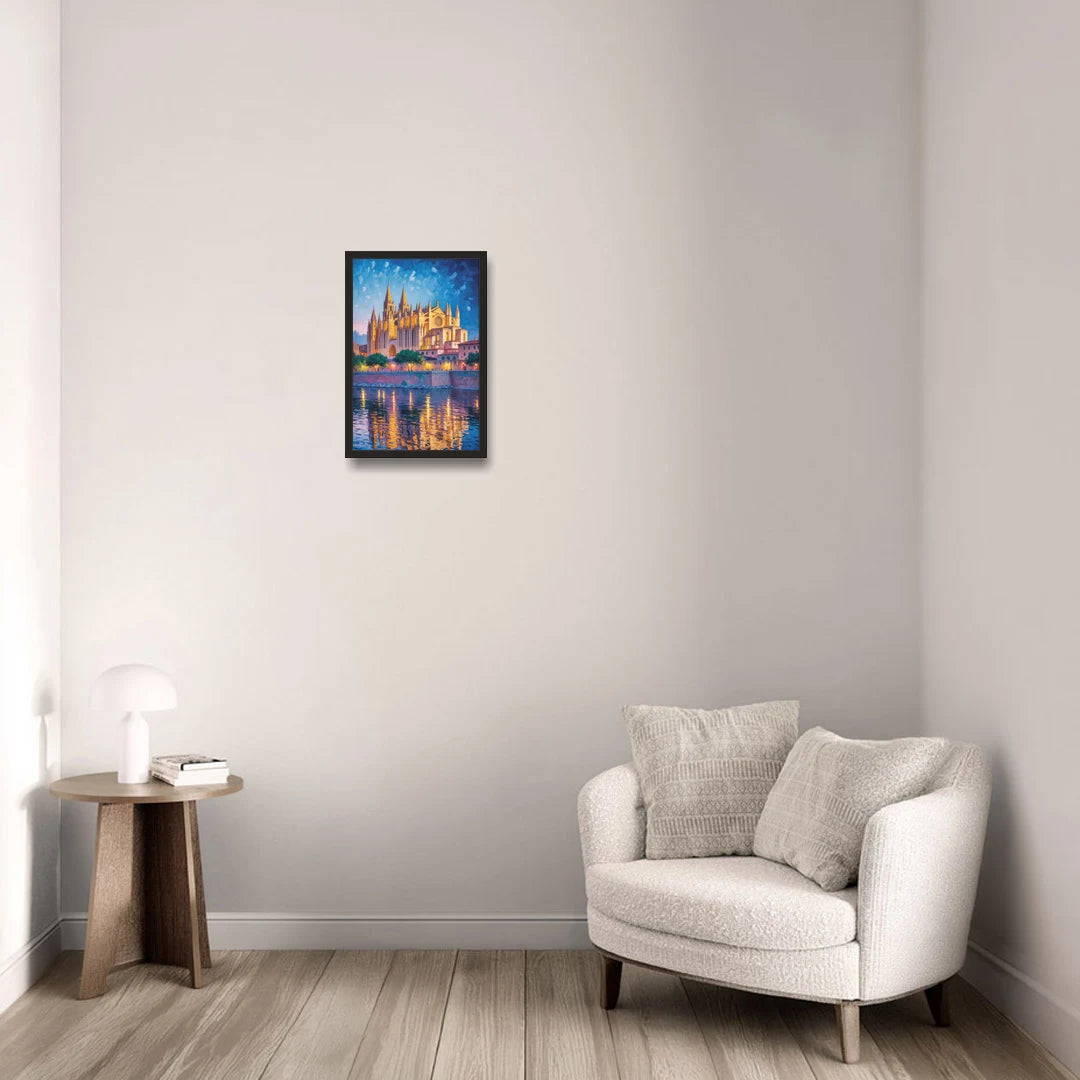 Cathedral of Santa Maria - Black Framed Canvas Wall Art - Sofa - 12x18