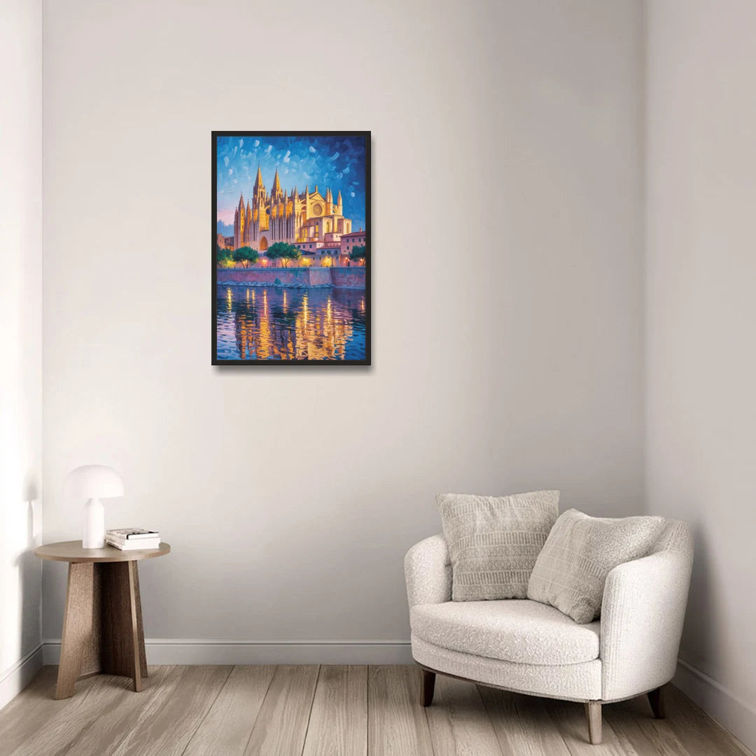 Cathedral of Santa Maria - Black Framed Canvas Wall Art - Sofa - 20x30