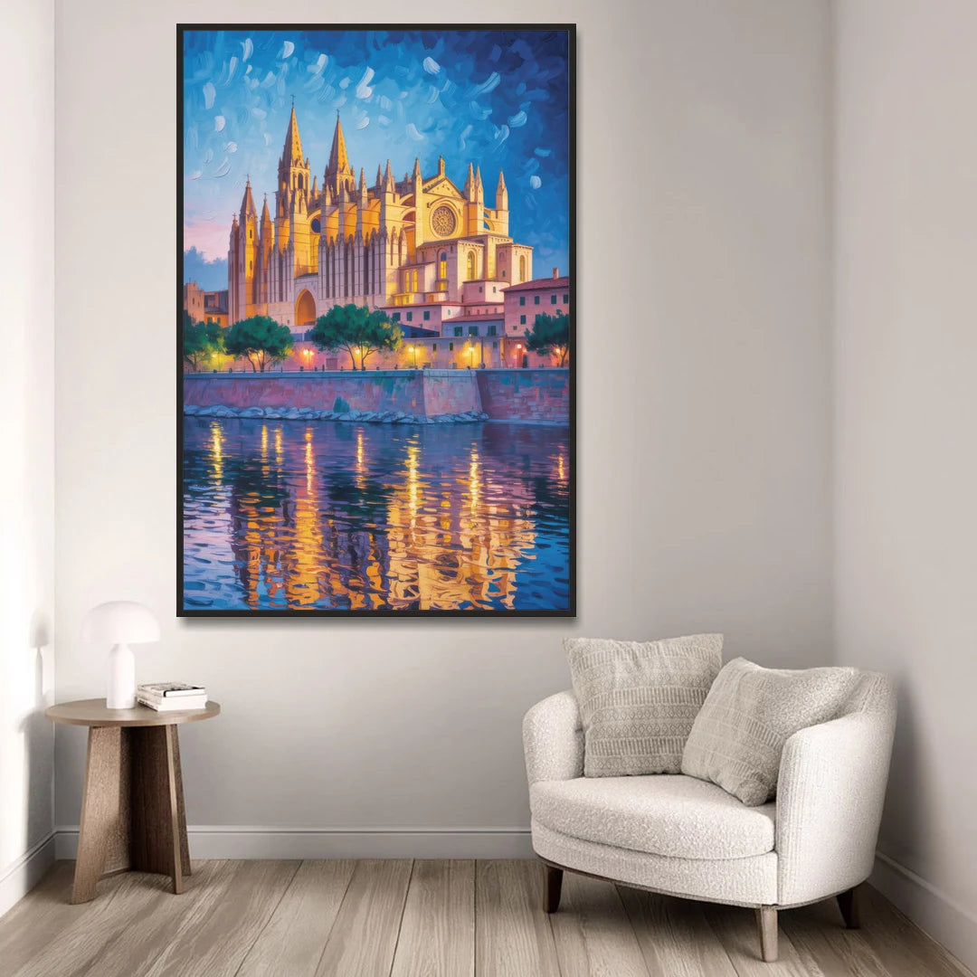 Cathedral of Santa Maria - Black Framed Canvas Wall Art - Sofa - 40x60