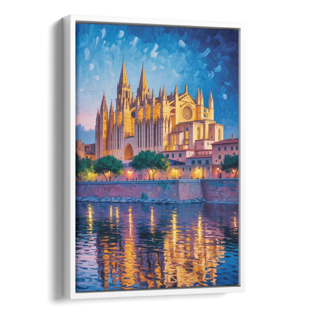 Cathedral of Santa Maria Side - White Canvas Wall Art