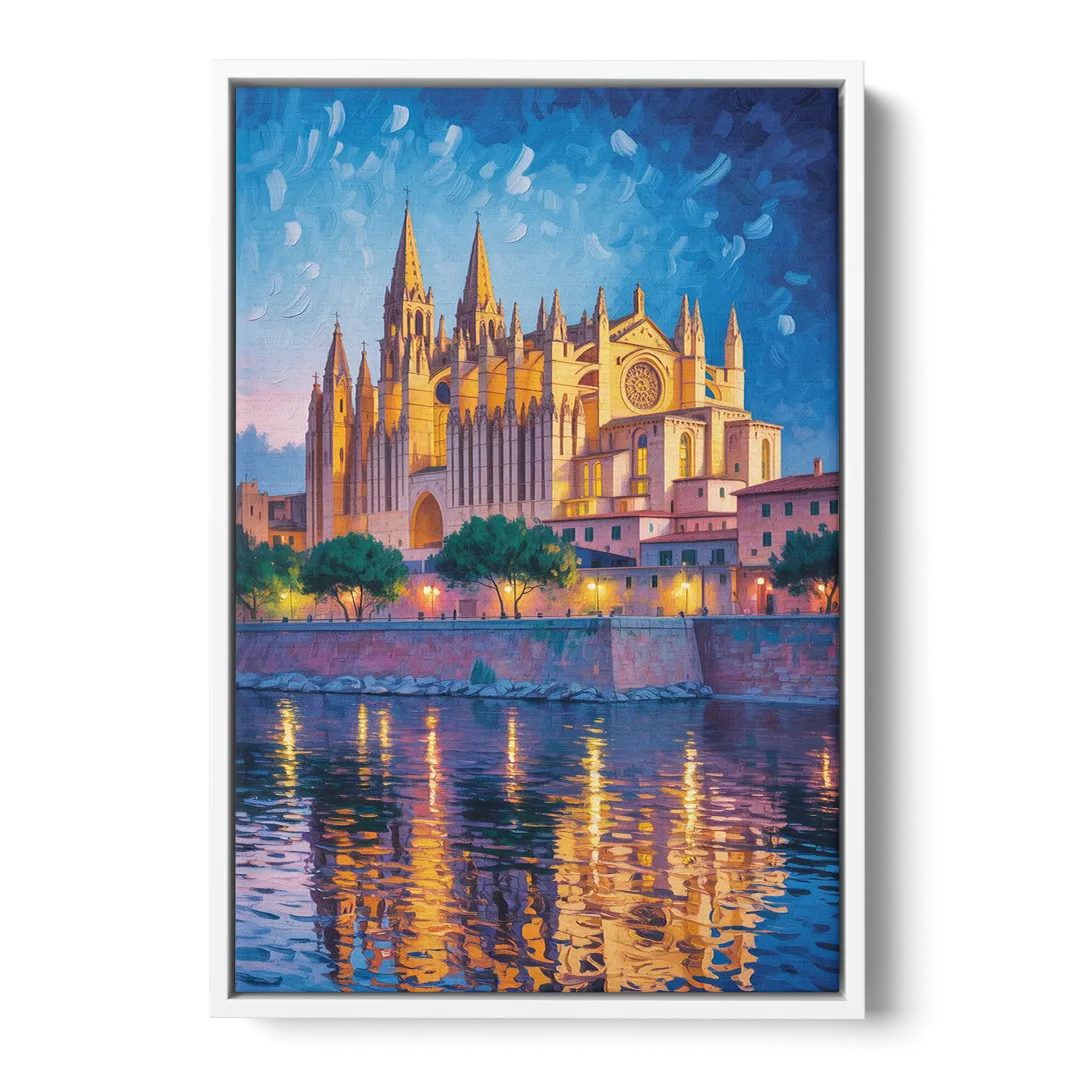 Cathedral of Santa Maria Front - White Canvas Wall Art