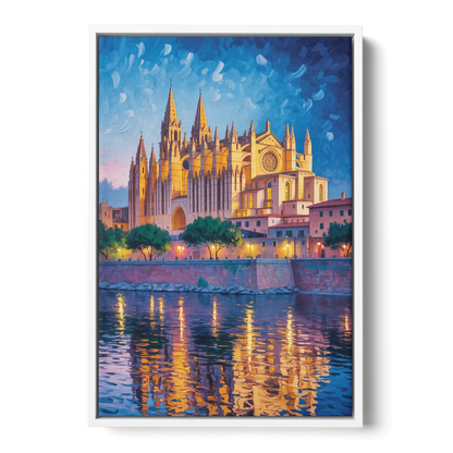 Cathedral of Santa Maria Front - White Canvas Wall Art