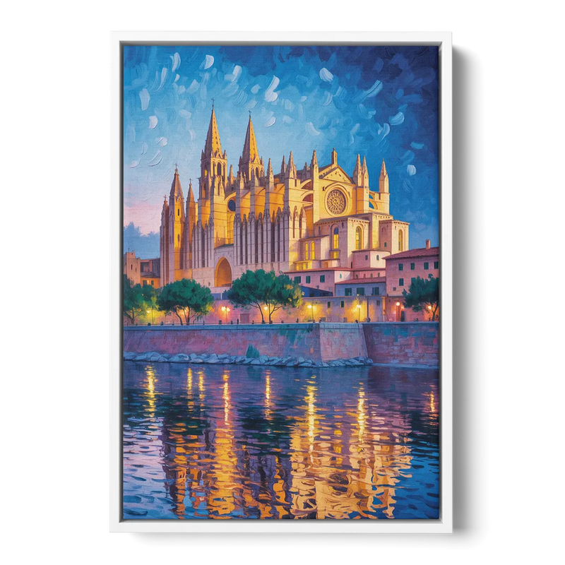 Cathedral of Santa Maria Front - White Canvas Wall Art