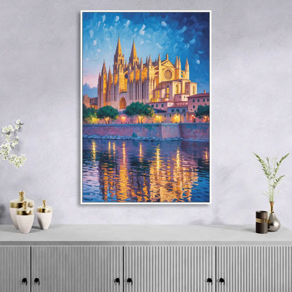 Cathedral of Santa Maria Living Room - White Canvas Wall Art
