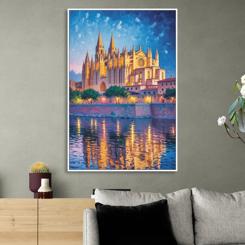 Cathedral of Santa Maria Sitting Room - White Canvas Wall Art