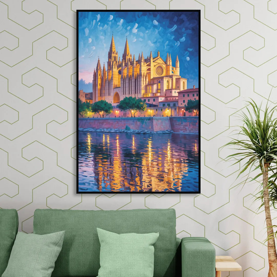 Cathedral of Santa Maria Sitting Room - Black Canvas Wall Art