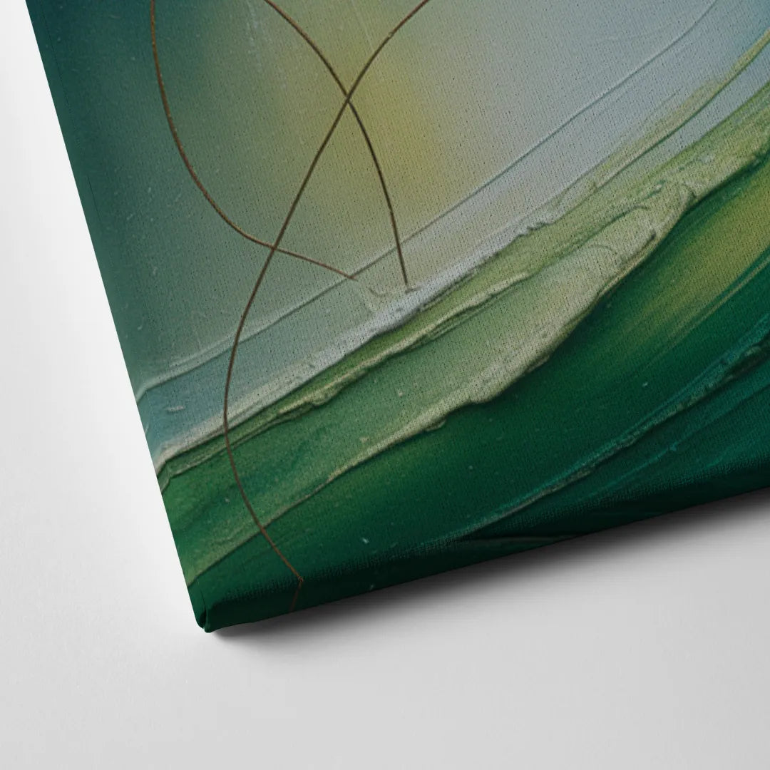 Celestial Nature Blue and Green Abstract Canvas Close Up