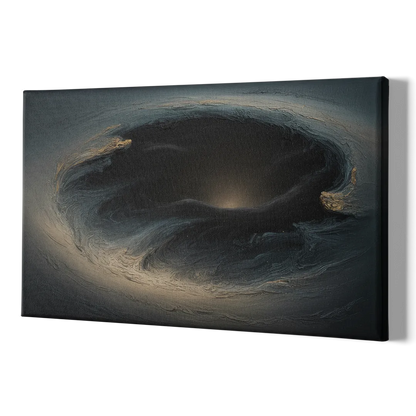 Celestial Vortex Black Abstract - Canvas Print Art Sides