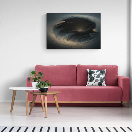 Celestial Vortex Black Abstract - Canvas Wall Art Living Room
