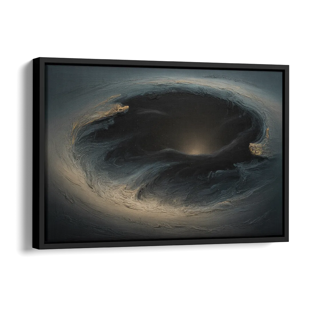 Celestial Vortex Black Abstract Side - Black Canvas Wall Art