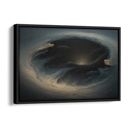Celestial Vortex Black Abstract Side - Black Canvas Wall Art