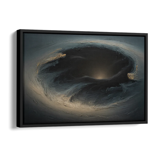 Celestial Vortex Black Abstract Side - Black Canvas Wall Art
