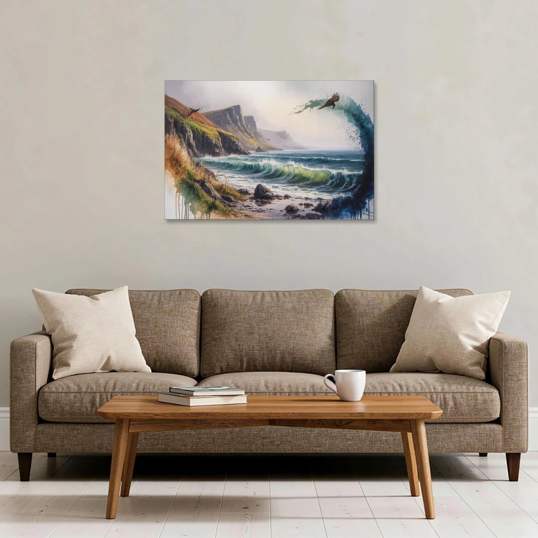 Celtic Coastline - Canvas Wall Art - Sofa - 36x24