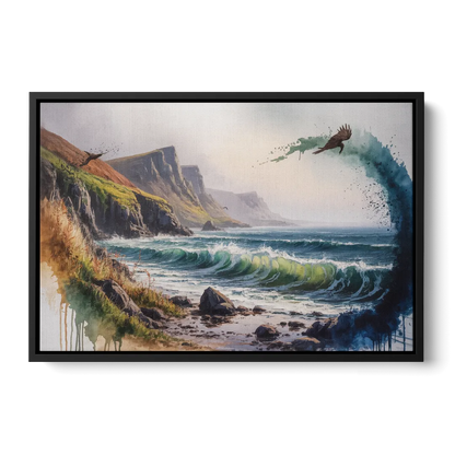 Celtic Coastline Front - Black Canvas Wall Art