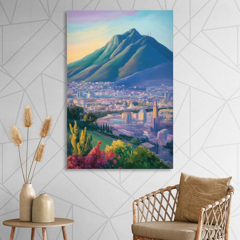 Cerro de la Silla View Living Room - Canvas Wall Art