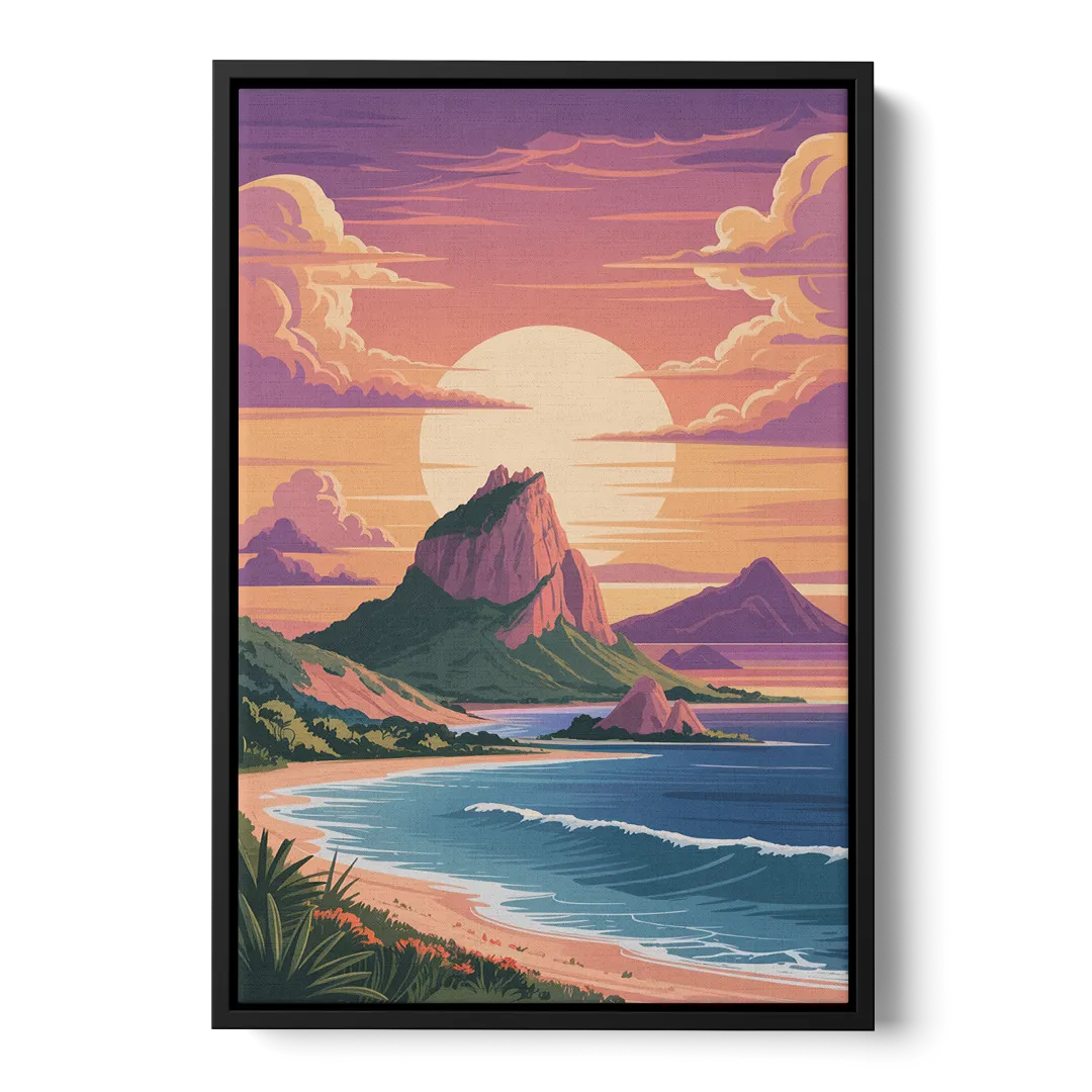 Cerro del Crestón Sunset Front - Black Canvas Wall Art