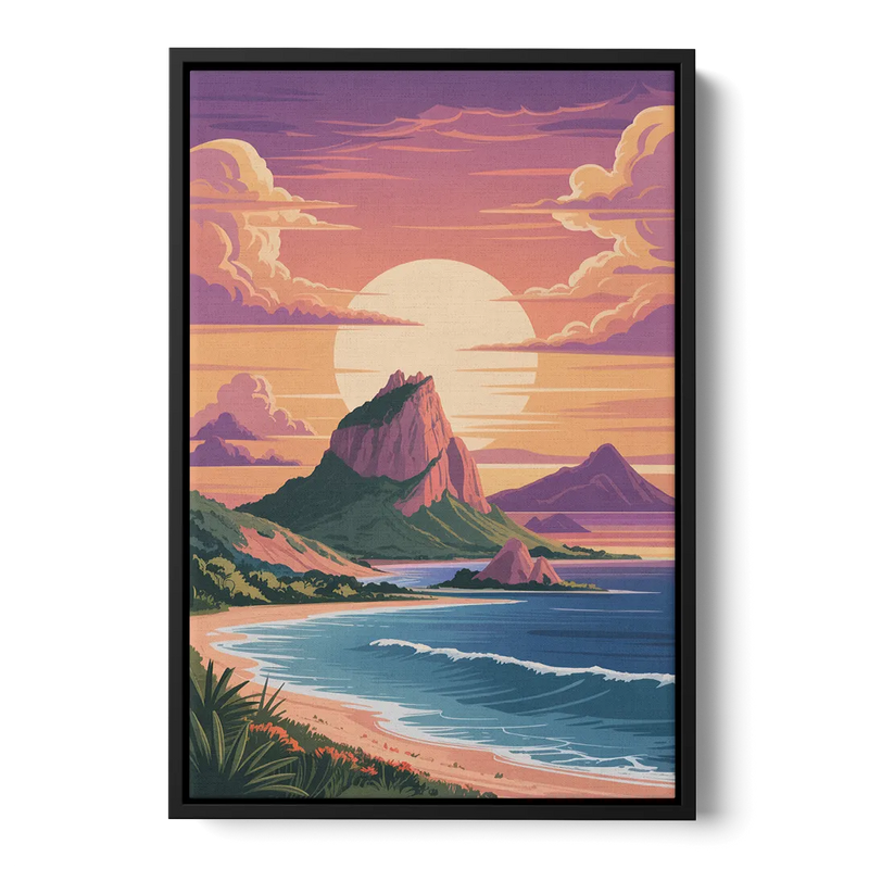 Cerro del Crestón Sunset Front - Black Canvas Wall Art
