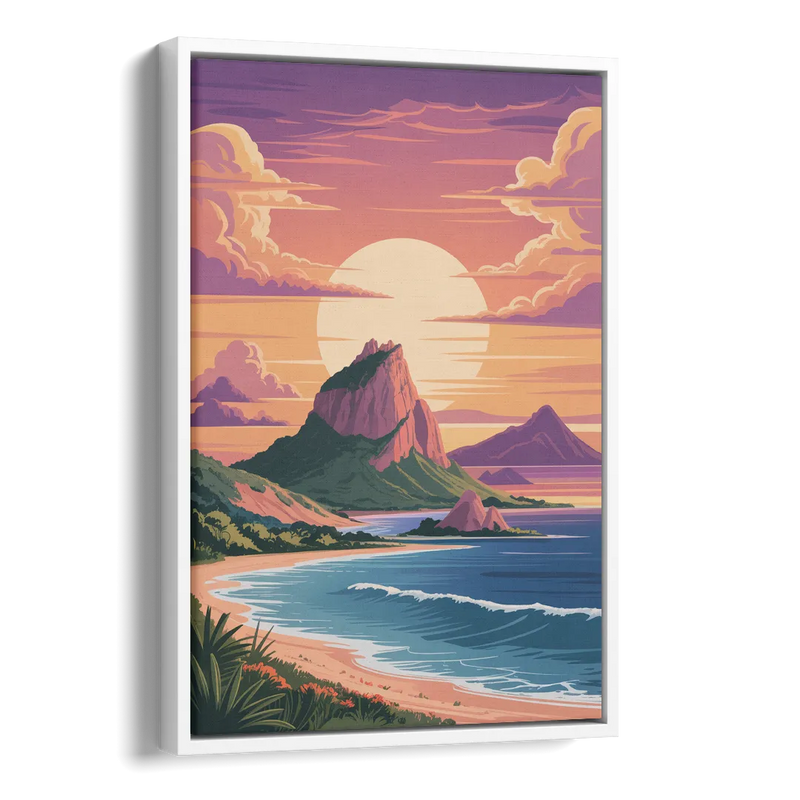 Cerro del Crestón Sunset Side - White Canvas Wall Art