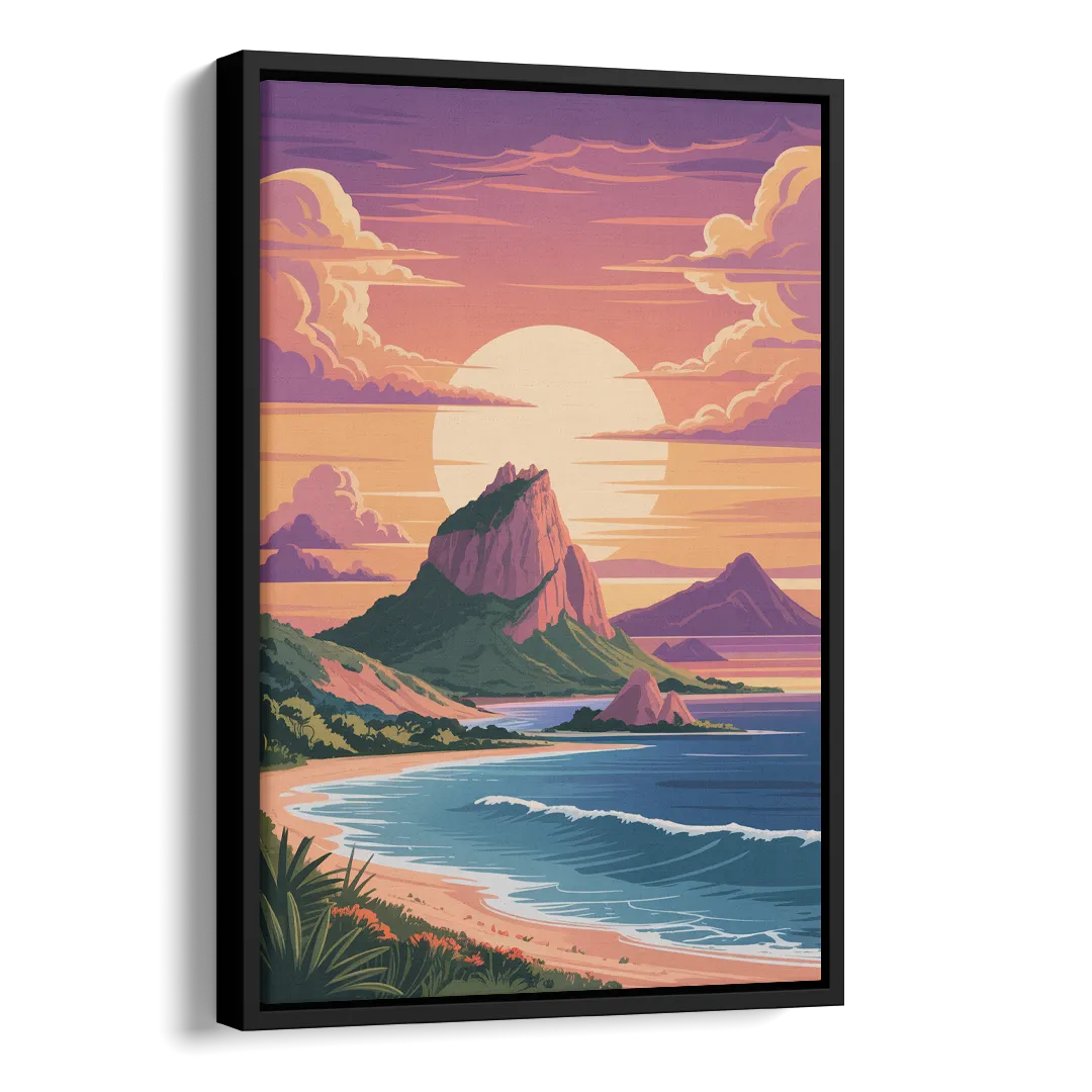 Cerro del Crestón Sunset Side - Black Canvas Wall Art