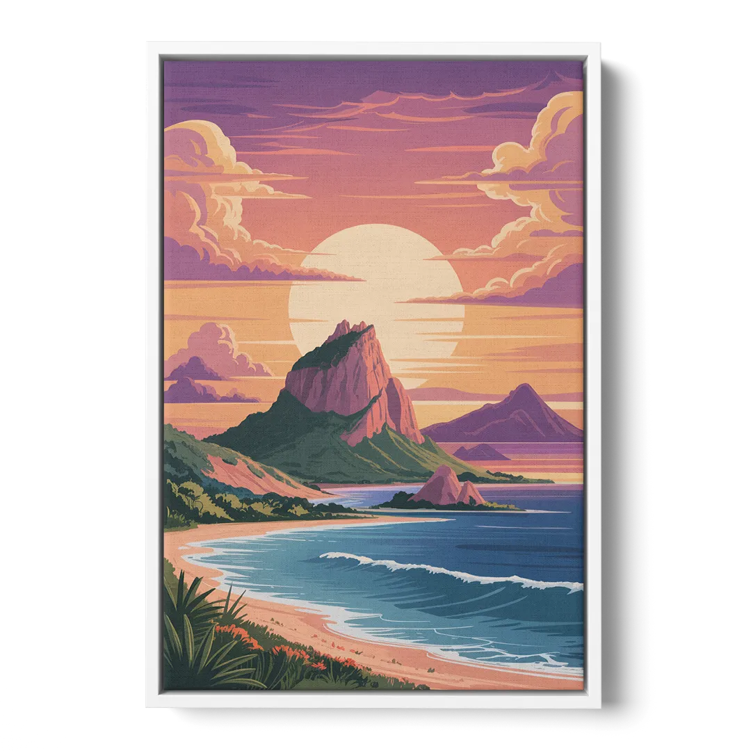 Cerro del Crestón Sunset Front - White Canvas Wall Art