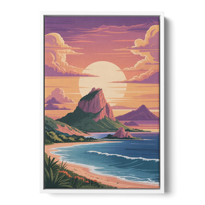 Cerro del Crestón Sunset Front - White Canvas Wall Art