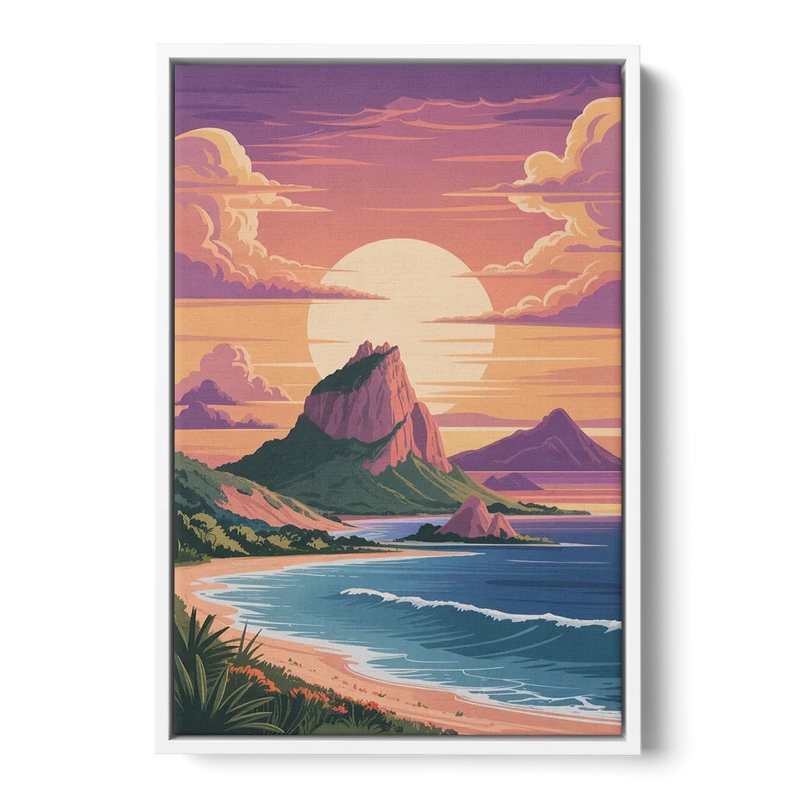 Cerro del Crestón Sunset Front - White Canvas Wall Art