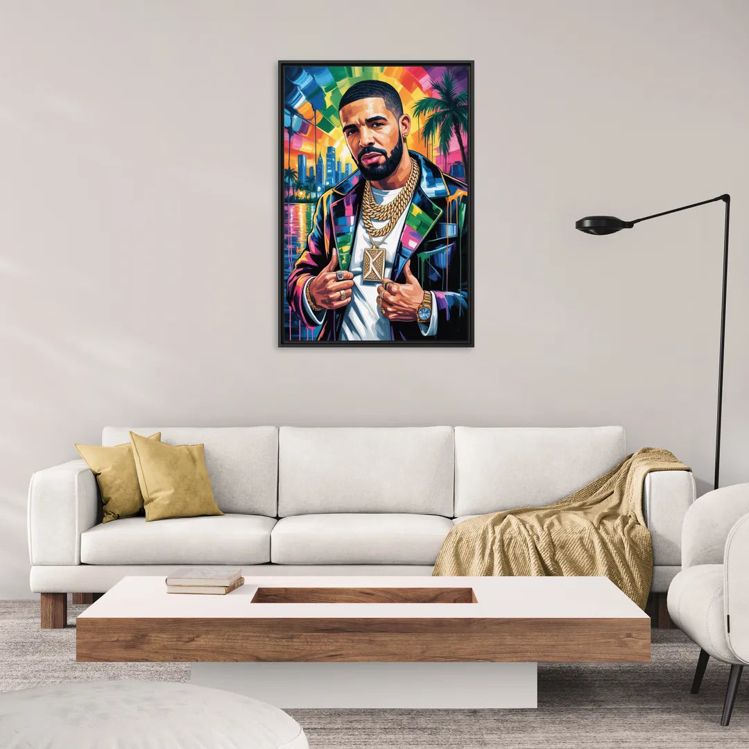 Certified Mood - Living Room Black Frame Canvas