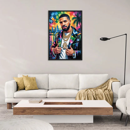 Certified Mood - Living Room Black Frame Canvas