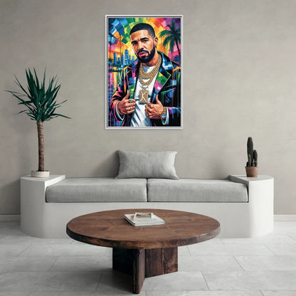 Certified Mood - Living Room White Frame Canvas
