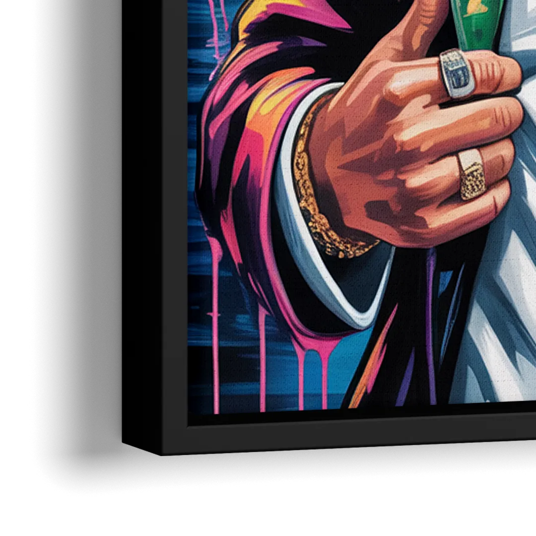 Certified Mood - Close-Up Black Frame Canvas