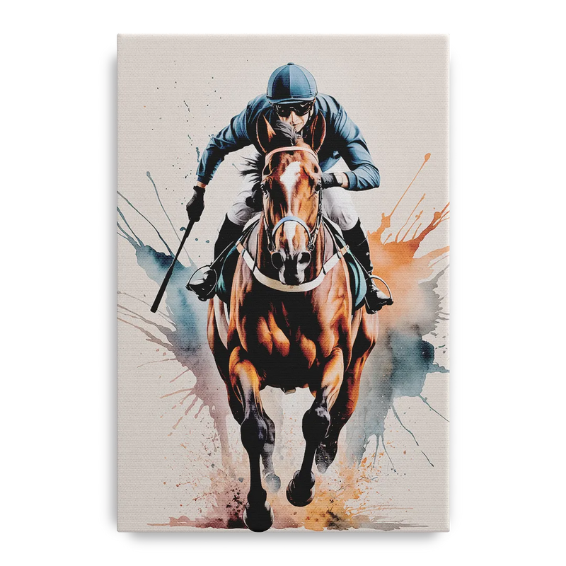 Champion Racehorse in Motion Front - Canvas Wall Art