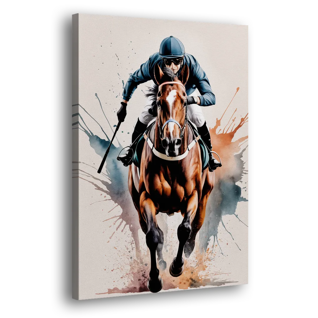 Champion Racehorse in Motion Side - Canvas Wall Art
