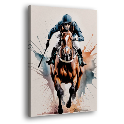 Champion Racehorse in Motion Side - Canvas Wall Art