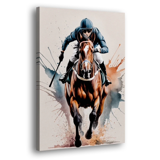Champion Racehorse in Motion Side - Canvas Wall Art