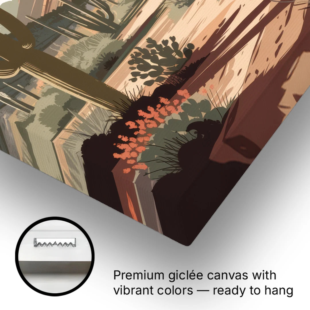 Chandler Arizona Cactus - Canvas Wall Art - Gallery Wrap Corner
