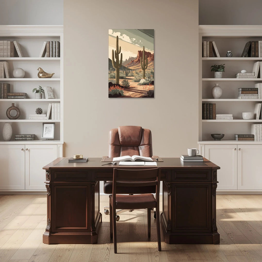 Chandler Arizona Cactus - Canvas Wall Art - Office - 24x36