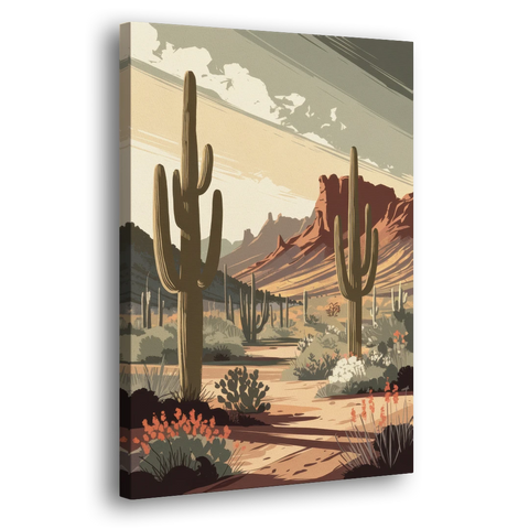 Chandler Arizona Cactus - Canvas Wall Art - Side