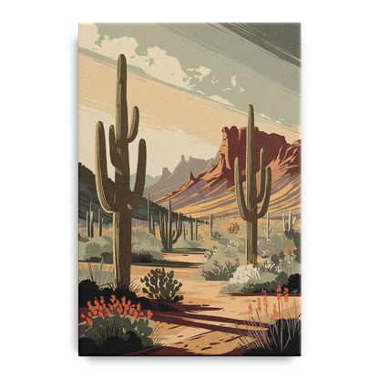 Chandler Arizona Cactus Front - Canvas Wall Art