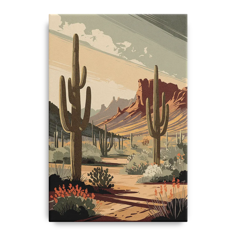 Chandler Arizona Cactus Front - Canvas Wall Art