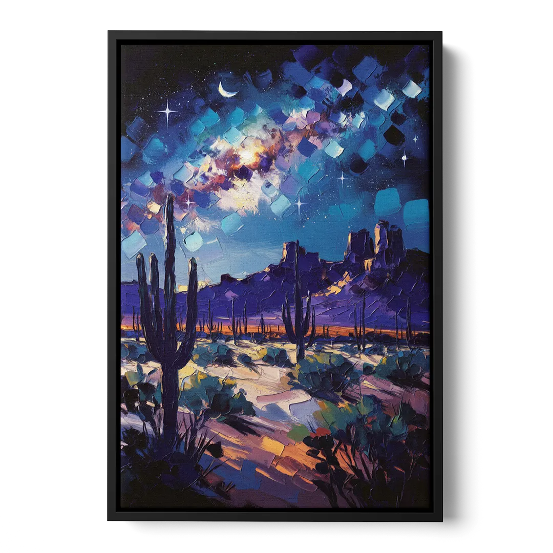 Chandler Desert Night Sky Front - Black Canvas Wall Art
